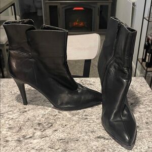 Nine West Black Leather Upper Women's Ankle Boots